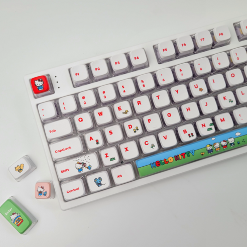 키보드 덕후 에디터의 솔직 담백 키캡 리뷰: MAS 푸딩 크레용 헬로키티 키캡, 덕심 풀충전?! 키티키캡