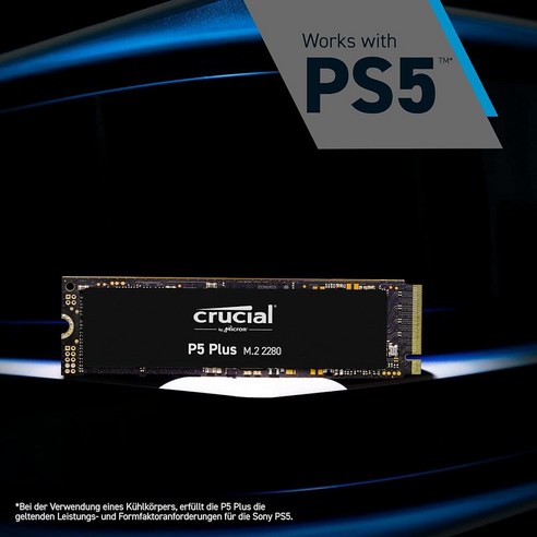 Crucial P5 Plus 2TB PCIe 4.0 3D NAND NVMe M.2 게이밍 SSD 최대 6600MB/s (CT2000P5PSSD8)정품