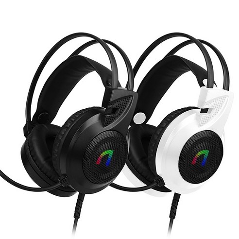 앱코 가상 7.1 RGB 게이밍 헤드셋, 화이트, N460