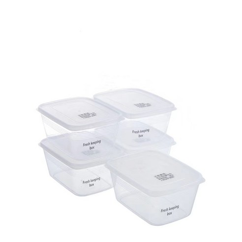 The 사각 밀폐용기 냉장고 정리용기 전자레인지용 보관용기, 5세트, 1000ml x5p, 1개입