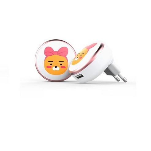 카카오 프렌즈 마카롱 여행용 USB 충전기(케이블별도) 충전기, 1개, 리본라이언