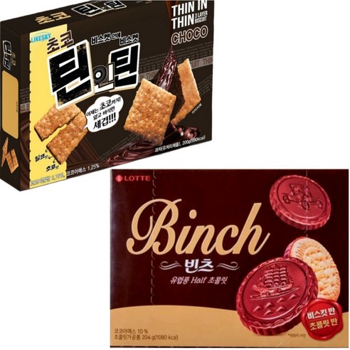 롯데 빈츠 비스킷반초콜릿반 +초코틴인틴 비스켓안에비스켓 (과자/간식/티타임/출출할때)