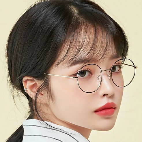 멜라크메 국산 동글이 남자 여자 골드 블랙 안경테 자외선 전자파 블루라이트 3세대 근적외선 차단렌즈