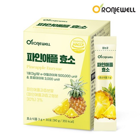 로니웰 파인애플 효소, 30정, 90g, 4개