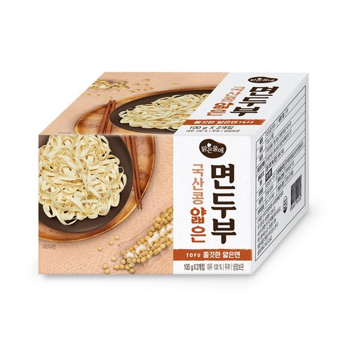 맑은물에 국산콩 얇은 면두부 100gx2개, 2개, 100g