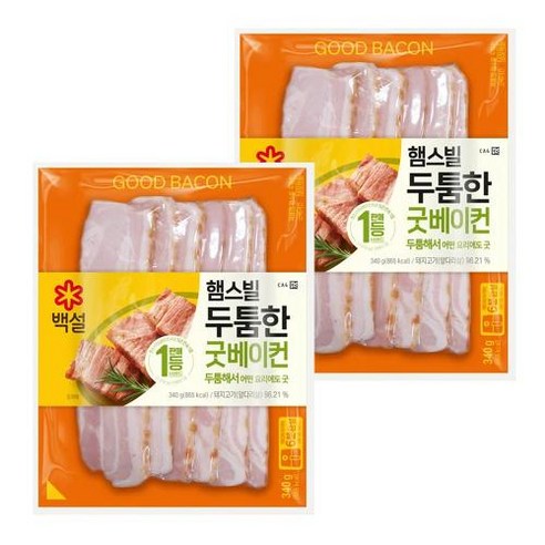 CJ 백설 햄스빌 두툼한 굿베이컨 340g X 2개