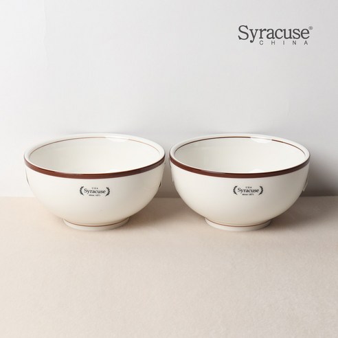 시라쿠스 메이플 대접 국그릇, 2개, 라인브라운