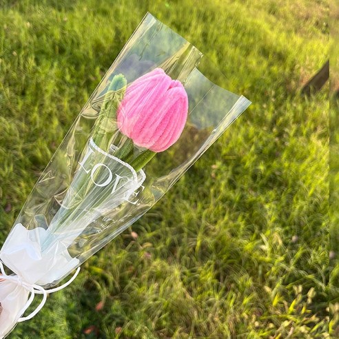 미니모어 포켓플라워 모루 꽃다발 완제품 화이트데이 발렌타인데이 어버이날 스승의날 꽃 선물, 1개, 로즈 핑크(한 송이)