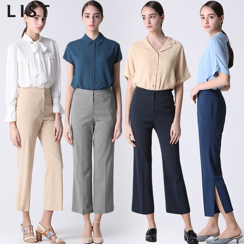 리스트 [리스트] 백 밴딩 세미 부츠컷 팬츠