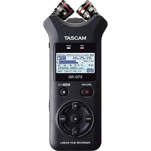 Tascam 스테리오 디지털 오디오 녹음기 블랙 DR-07X218453