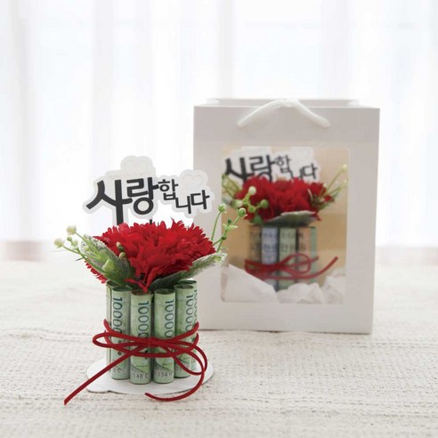 [오케이나우ㅣ강추] 퍼니벨 카네이션 꽃 용돈박스 플라워케이크, 레드: 선물할 만큼 아름다운 조화 [OKNOWㅣ추천상품]