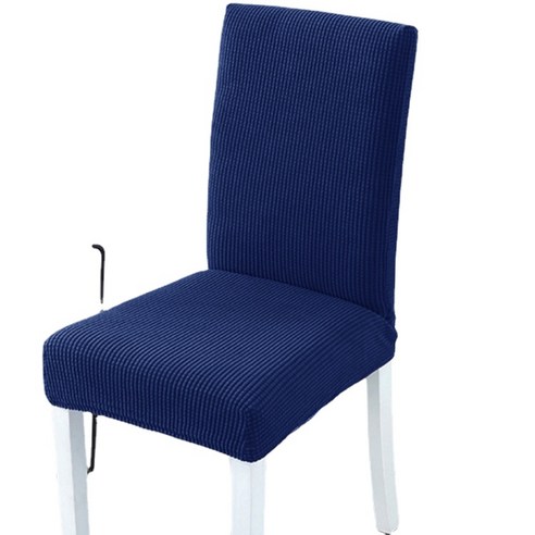 공장 두꺼운 반 의자 커버 탄성 멀티 컬러 가정용 식탁 의자 커버 의자 커버, 네이비 블루, 常规高背款