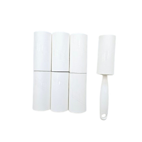 수논 테이프클리너 사선컷팅 돌돌이 찍찍이 본체 1개+리필형테이프 6개, 화이트, 1세트