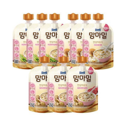 [사용불가]맘마밀 안심이유식 12개월 표고버섯소고기3+아스파라거스닭가슴살3+가리비두부3(총9팩), 1세트