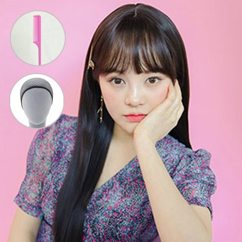 가발매니아 조이 68cm 더 썸 위그 통가발 (하이소프트사)+가발망1개+꼬리빗 1개, 내츄럴브라운