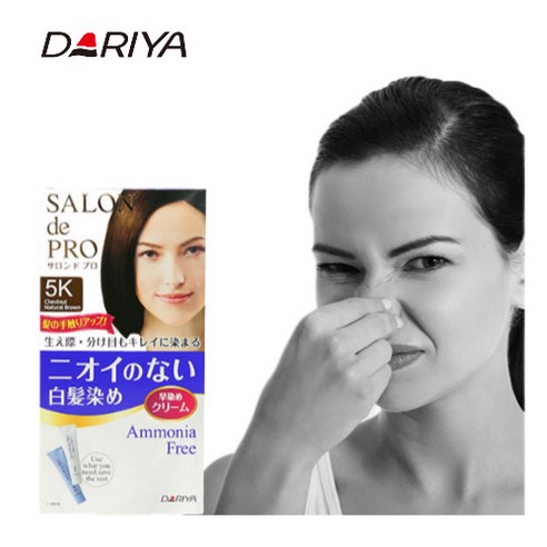다리야 살롱드프로무향료헤어칼라 부분염색약 여성용3개세트 밝은 새치염색 새치커버 흰머리염색 일본염색약, 5K, 1개