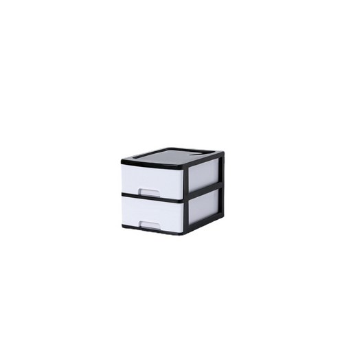ANKRIC 선글라스케이스 가정용 투명 탁상 상자 다층 간단한 플라스틱 a4 종이 서랍 저장 상자 사무실 문서 보관 캐비닛, 미들사이즈 2층흑가대  백뽑기