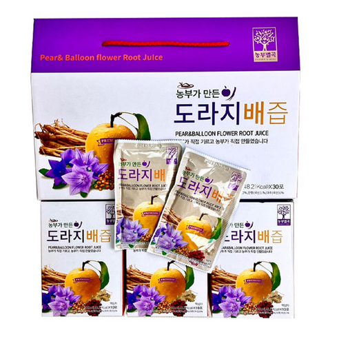 저온추출 영양성분 그대로 유지 도라지배즙 건강즙 명절선물 추석선물 100ml*60포, 단품, 단품