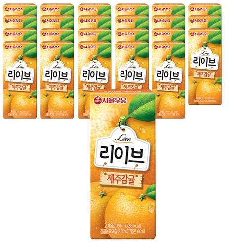서울우유 리이브 제주감귤 주스, 190ml, 24개