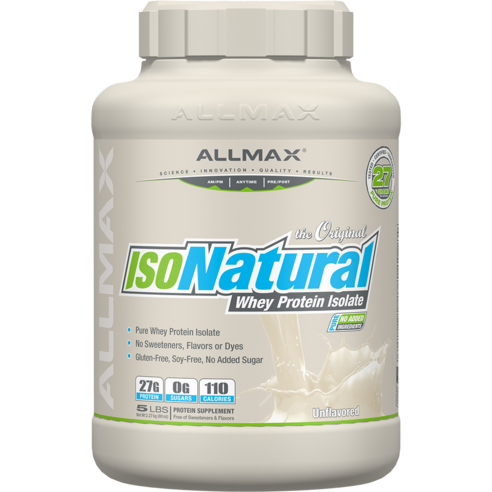 Allmax 아이소내추럴 웨이 프로틴 아이솔레이트, 2.27kg, 언플레이버드(Unflavored), 1개