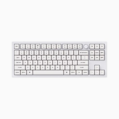 키크론 Q3 노브 화이트 알루미늄 커스텀 기계식 키보드 핫스왑 PC 애플 맥 텐키리스 50711