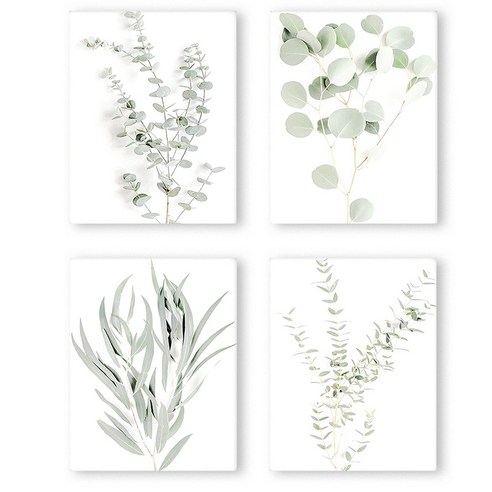 Deoxygene 식물 벽 예술 인쇄 장식 그림 미니멀리스트 boho leafs, 보여진 바와 같이