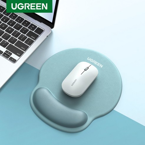 UGREEN 유그린 메모리폼 마우스패드 손목받침대 인체공학적 미끄럼방지 일체형 손목패드, Green, 1개