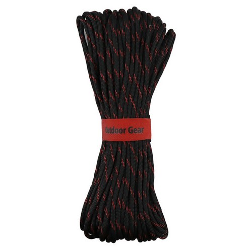 Xzante 31M 11 코어 Paracord 로프 야외 다기능 우산 캠핑 빨랫줄 구조 텐트 등반 로프 E, 블랙 & 레드