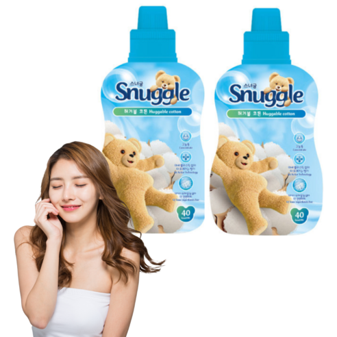 스너글 고농축 섬유유연제 800ml 허거블코튼 2개 파랑색