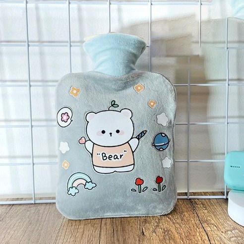 에이와이 곰돌이 250ml 휴대용 보온 커버 세트 물난로 캠핑 온수주머니, 2개