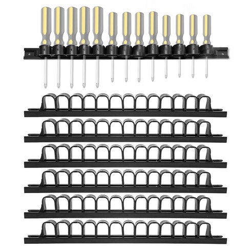 나무옷걸이 스크루드라이버 정리함 및 렌치 수공구 거치대 플라스틱 레일 행어 클립 포함 1 개 2, 3.LSDJ1PCSblack, 3)LSDJ1PCSblack