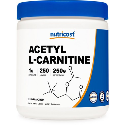 뉴트리코스트 아세틸 L-카르니틴 언플레이버드 글루텐 프리, 250g, 1개