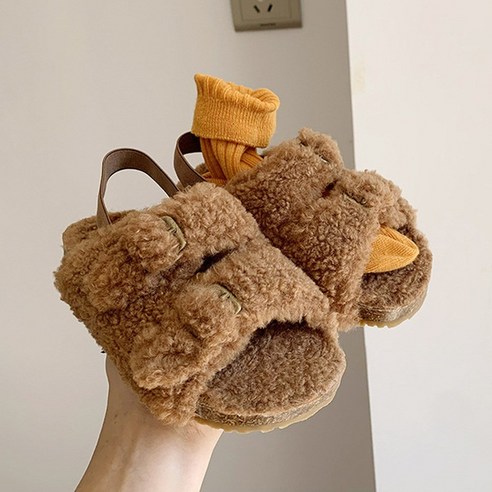 도오빠 키즈 남녀공용 레토로슈 뽀글이 샌들