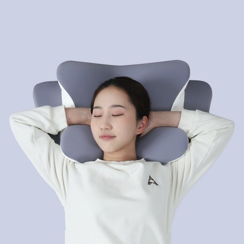 SAGONG 고밀도 메모리폼 경추베개 옆으로 누워자는 베개, 그레이+화이트, 1개