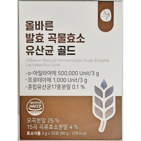 올바른 곡물효소 프로바이오틱스 블랙, 90g, 6개