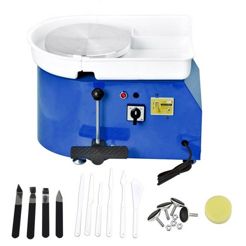 도자기 물레 기계 공예 공방 blue pottery wheel pottery forming machine 25cm 350w 전기 바퀴 발 페달 diy 점토 도구 세라믹, 우리 플러그 도예체험 Best Top5