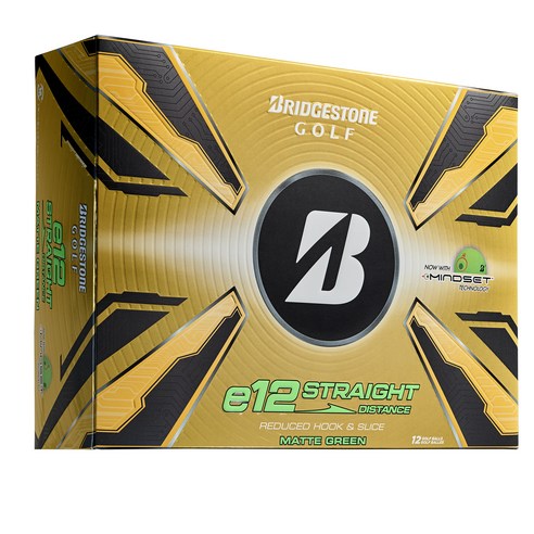[브리지스톤] 신상품 E12 Straight Ditance 3피스 골프공, 1개, 12개입, 그린 무광