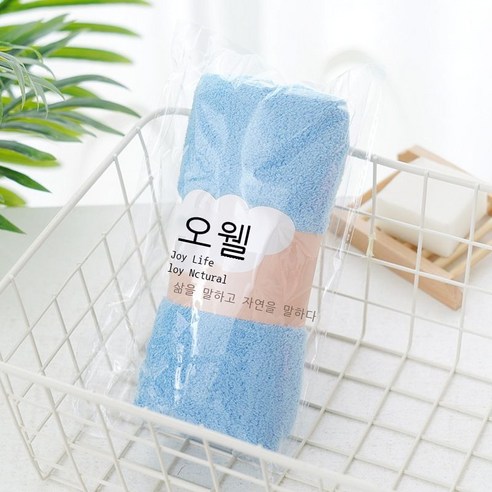 고밀 산호 벨벳 수건 비면 수건 선물 허리 봉지 수건 초유연 흡수 미용 수건 회사 복지 수건, 연한 남색, 75*35
