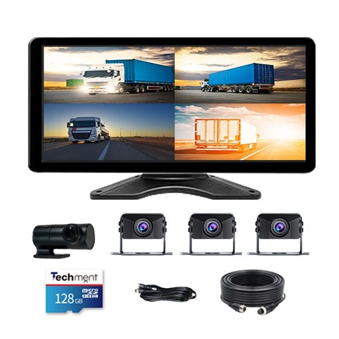 테크먼트 4채널 블랙박스 초고화질 후방카메라 AHD 10.36인치 BSD AI 물체인식 블랙박스 1년 AS, TX10 PRO_5톤 초과 + 외부경보기, 128GB