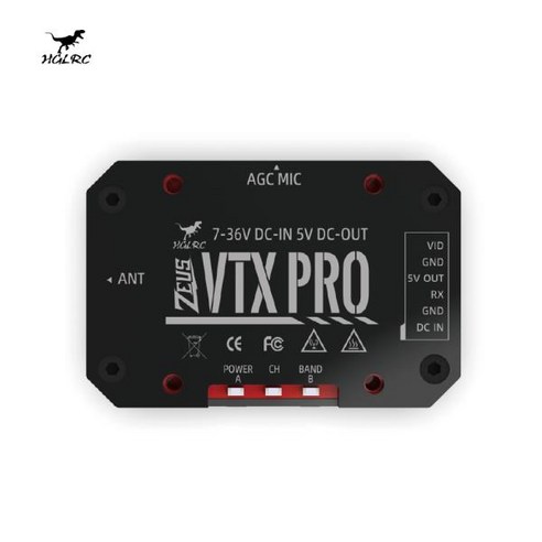 HGLRC Zeus VTX PRO 1.6W 5.8G 40CH 피트 모드 25mW 400mW 조정 가능한 FPV 내장 마이크 7-36V 장거리 용, 01 1PC