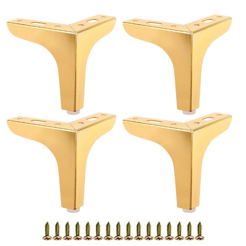 4 배 철 가구 지원 다리 직각 지원 테이블 다리 설치하기 쉬운, 금, 10cm