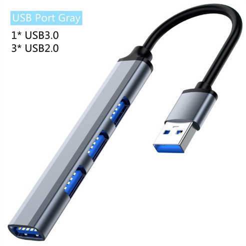 [XIG] USB C 허브 3.0 유형 C 3.1 3/4 포트 멀티 스플리터 어댑터 Macbook Pro 13 15 용 OTG USB Air Mi Pro 화웨이 PC 액세서리, USB Black Gray