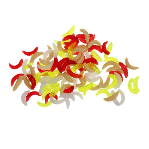 100 pcs 시뮬레이션 구더기 땅벌레 낚시 지렁이는 물고기를위한 부드러운 벌레 미끼를 미끼, 설명, 무작위, DOP