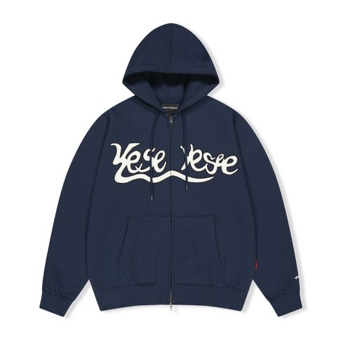 예스아이씨 YESEYESEE Y.E.S Snail Logo Zip-up Hoodie Navy