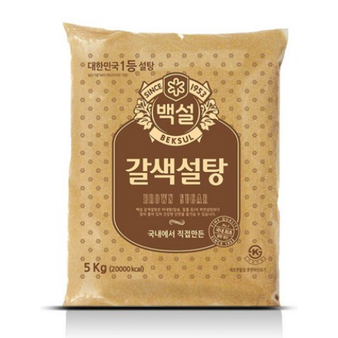 백설 갈색설탕 황설탕, 5kg, 3개