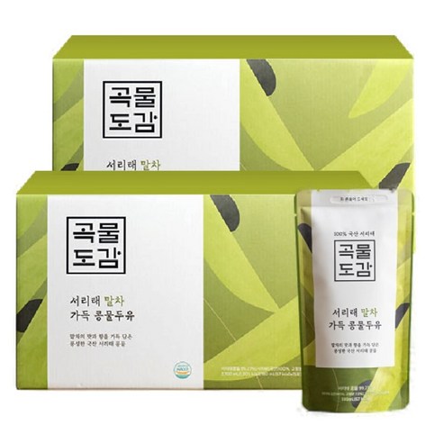 곡물도감 국산 무가당 말차 서리태 콩물두유, 15개, 180ml