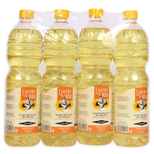 푸엔테 데 비다 해바라기씨유 1L X 4개 오일, 2세트, 8000ml