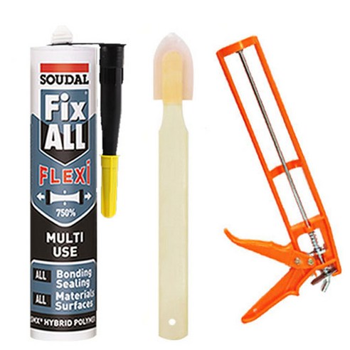 수달 픽스올 플렉시 750% 고탄성 방수 틈새 메꿈 냄새없는 강력접착 실리콘 검정색 290ml, 검정색 1개, 1개