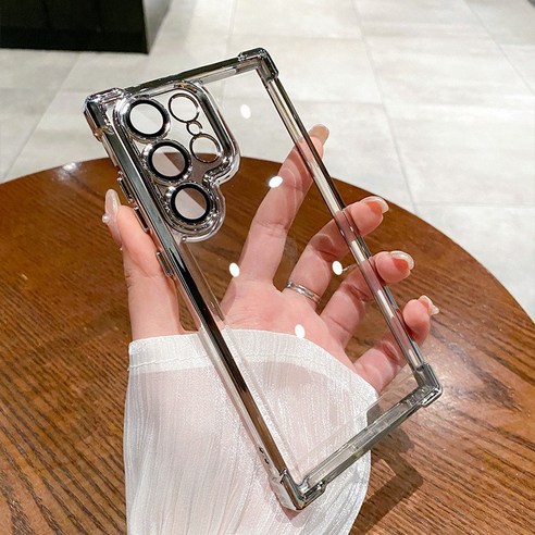 갤럭시 투명 사각 에어백 렌즈풀커버 하드케이스