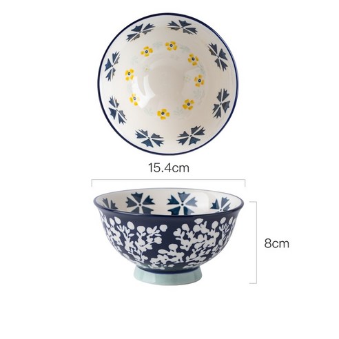 CHANSHOVA-세라믹라면 수프 그릇 개성 손으로 그린 샐러드 디저트 그릇 중국 도자기 H668, 5_4.5-6inch
